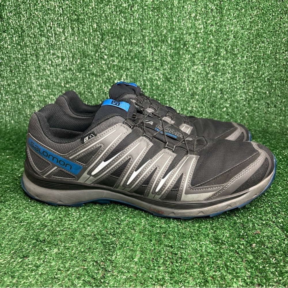 Salomon XA Comp 8 Trail Running Shoes Mens Size 14 Black Blue Athletic Sneakers